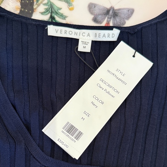 Veronica Beard Deep Blue Ribbed Top - Picture 6 of 7